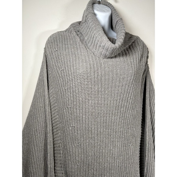 FREE PEOPLE Cocoa Oversized Slouchy Sweater Cowl Neck Gray Size XS Lagenlook - Picture 3 of 8